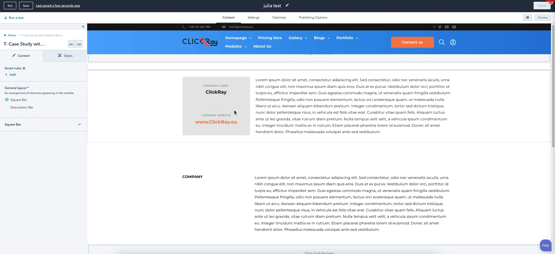 T- Case Study with Sidebar Menu
