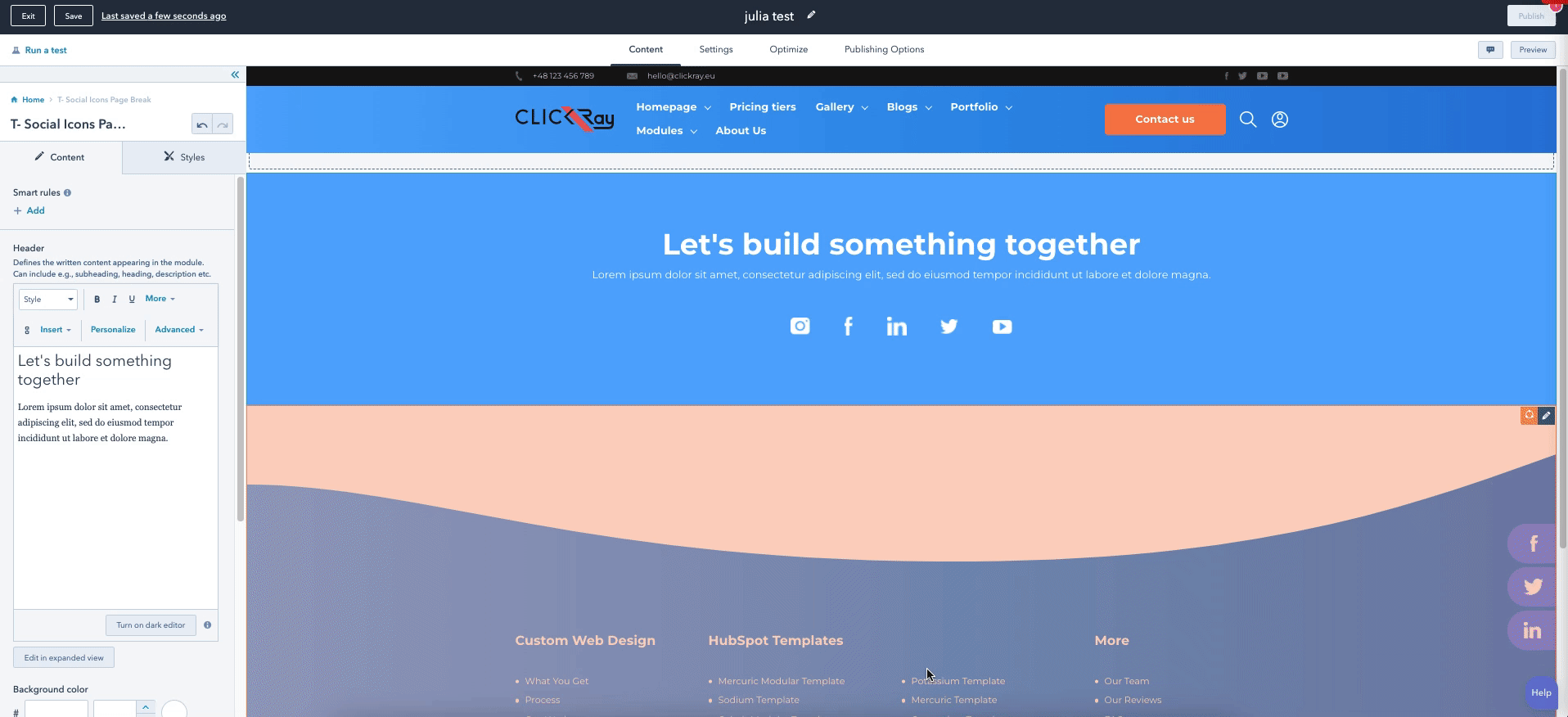 T- Social Icons Page Break