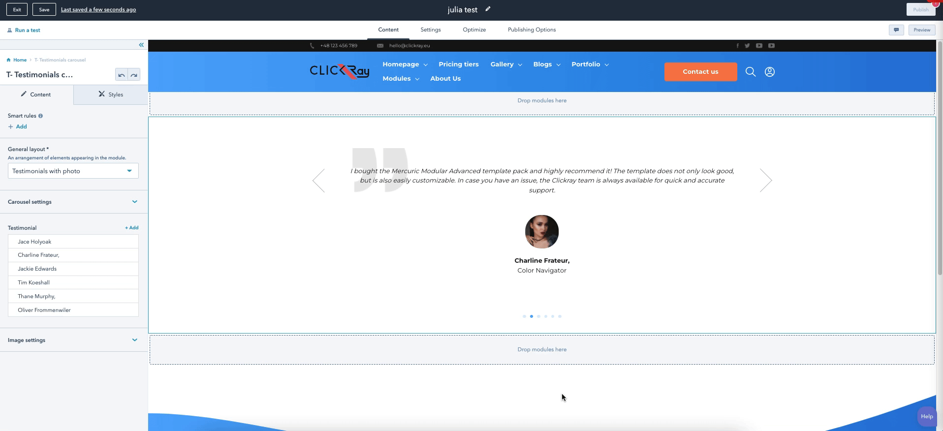 T- Testimonials Carousel